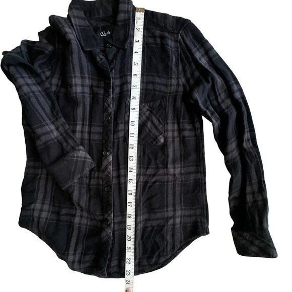 Rails Plaid Hunter Black Grey Long Sleeve Button Down Womens XS - Picture 9 of 10